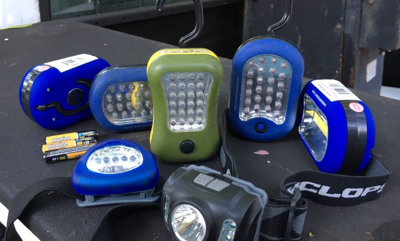 In the truck tool boxes are always an assortment of inexpensive LED lights and a few extra batteries.