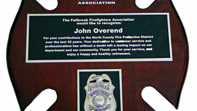 Fallbrook Fire Retirement Plaque