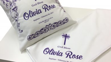 sublimation pillow and blanket christening personalized gift spring