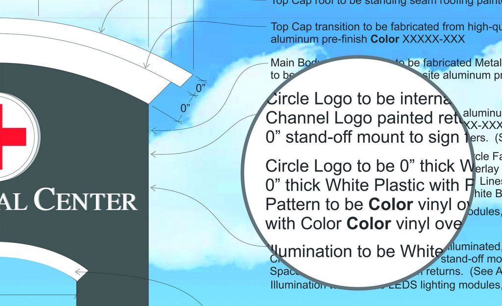 Sign specifications sample