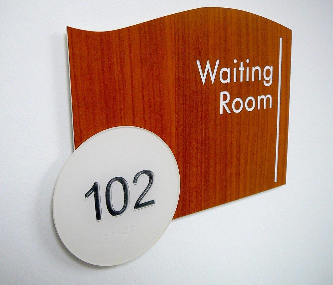 two-part sign ADA signage engraving