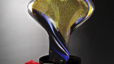 Crystal D art glass award corporate clients