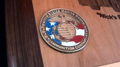 embed military coin medallion wood plaque award