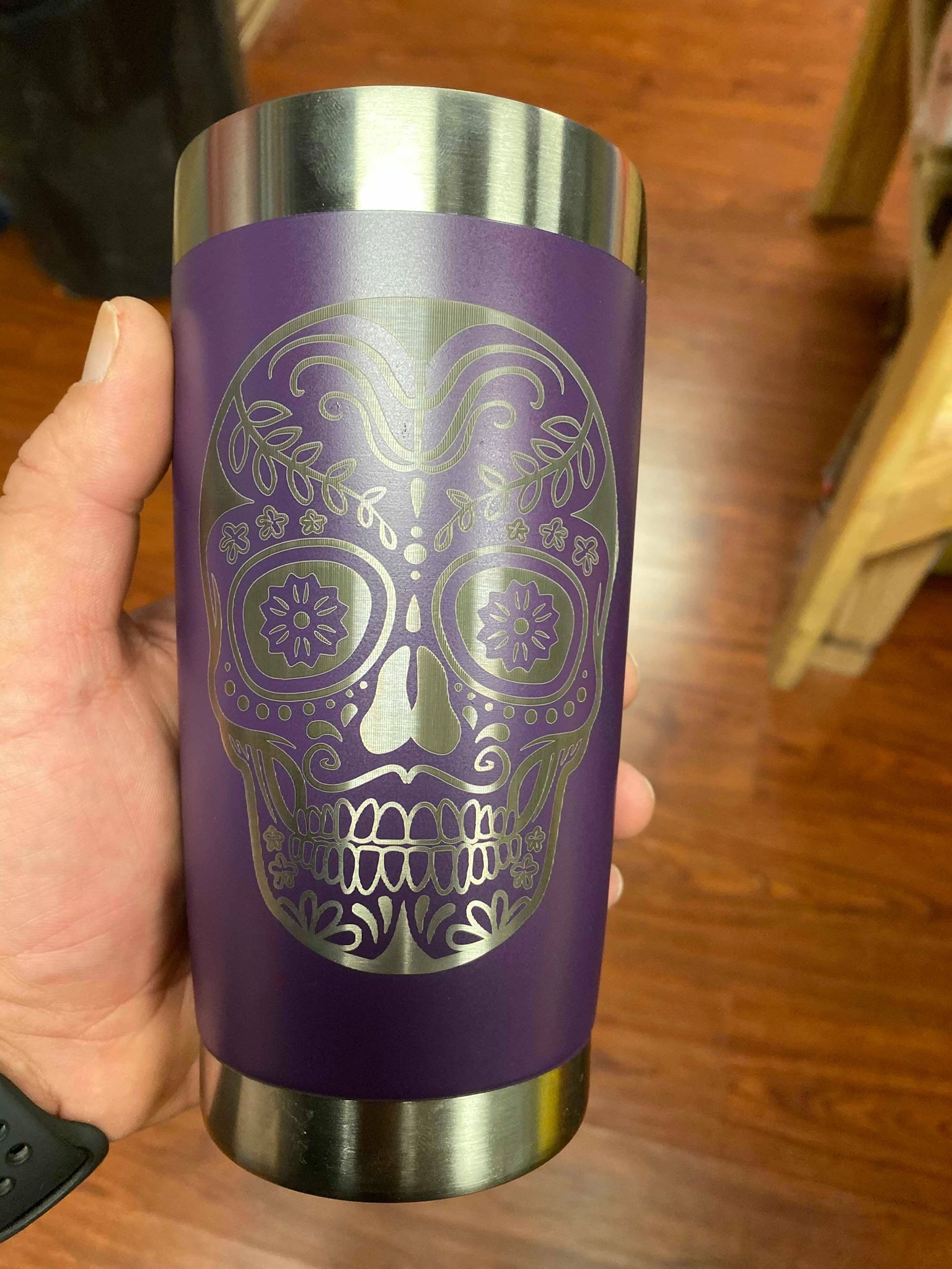 Patel can customize tumblers, bottle openers, jewelry, and anything else a customer might bring in.