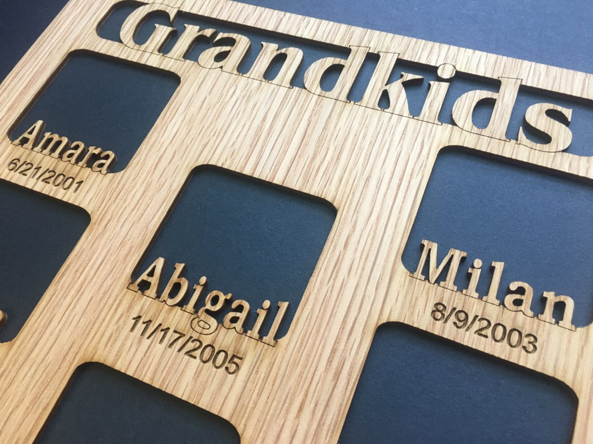 Legacy Images Legacy Frames custom gift frames name grandkids laser engraving cutting