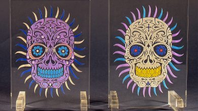 sugar skull plaque award sandcarving paint painting spray paint design art