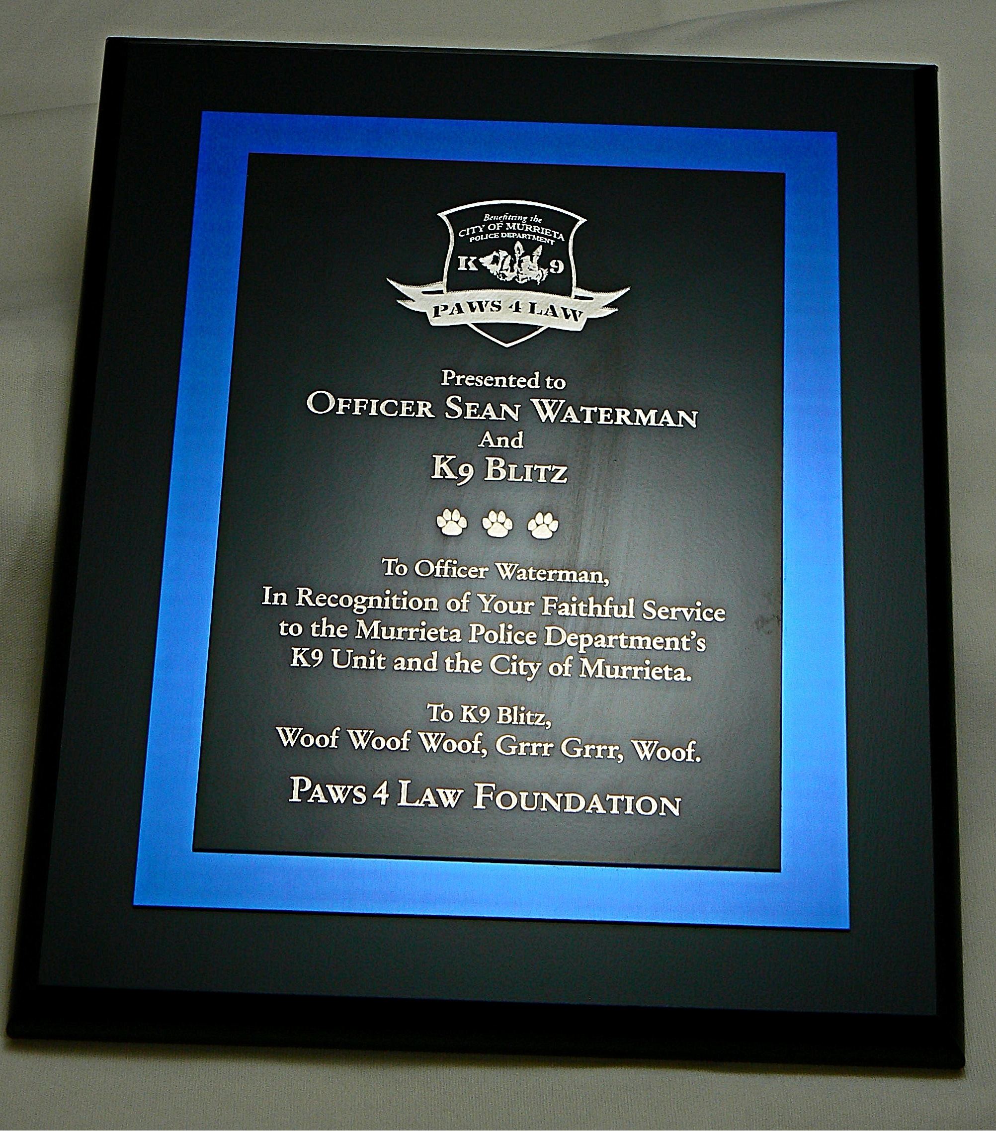 woof woof plaque