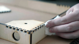 18 gluing laser cut finger joints