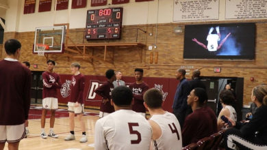 Watchfire Signs digital billboard in a school gym