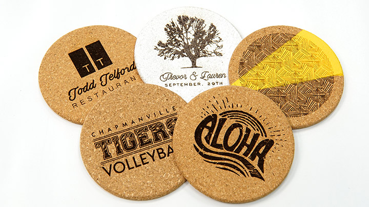 Laser Engraved Cork Coasters