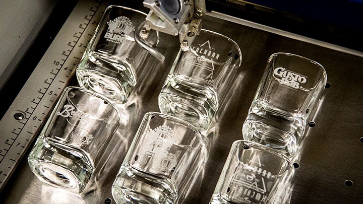 Personalized shot glasses for distilleries