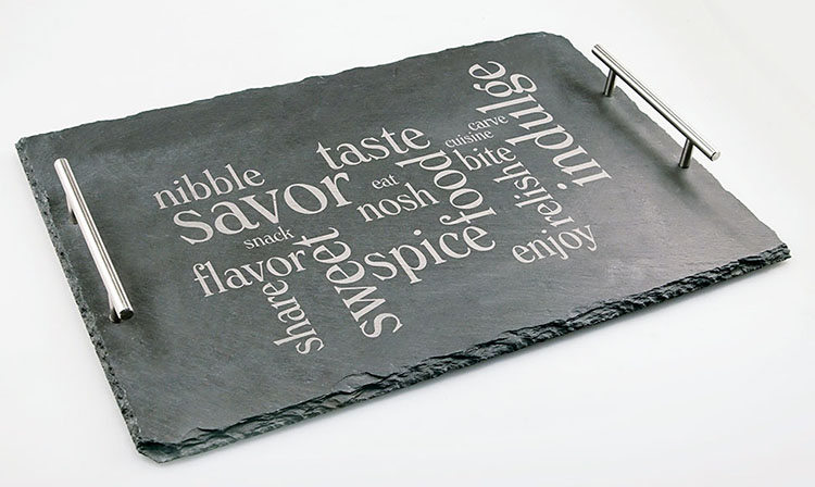 laser engraved slate cheese board
