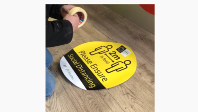 social distancing floor graphics