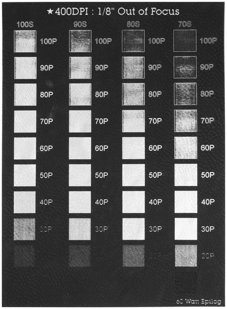 laser settings leatherette