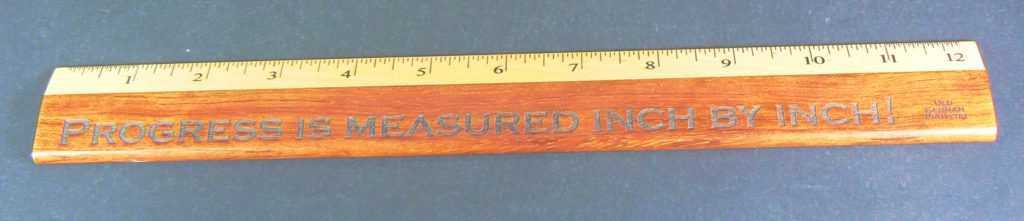engraved wood ruler