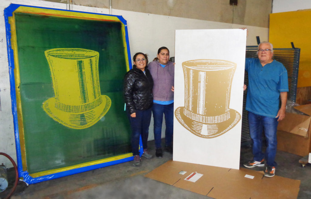 Printers Vanessa, Nancy, and Tommy worked on this piece.