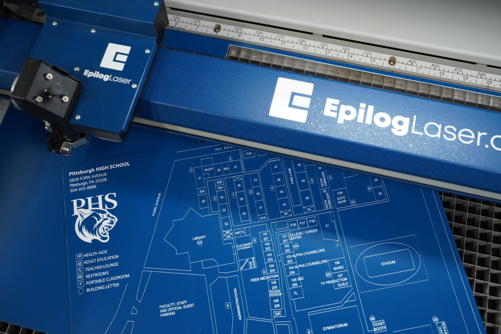 Epilog engraved-directional-signage-map