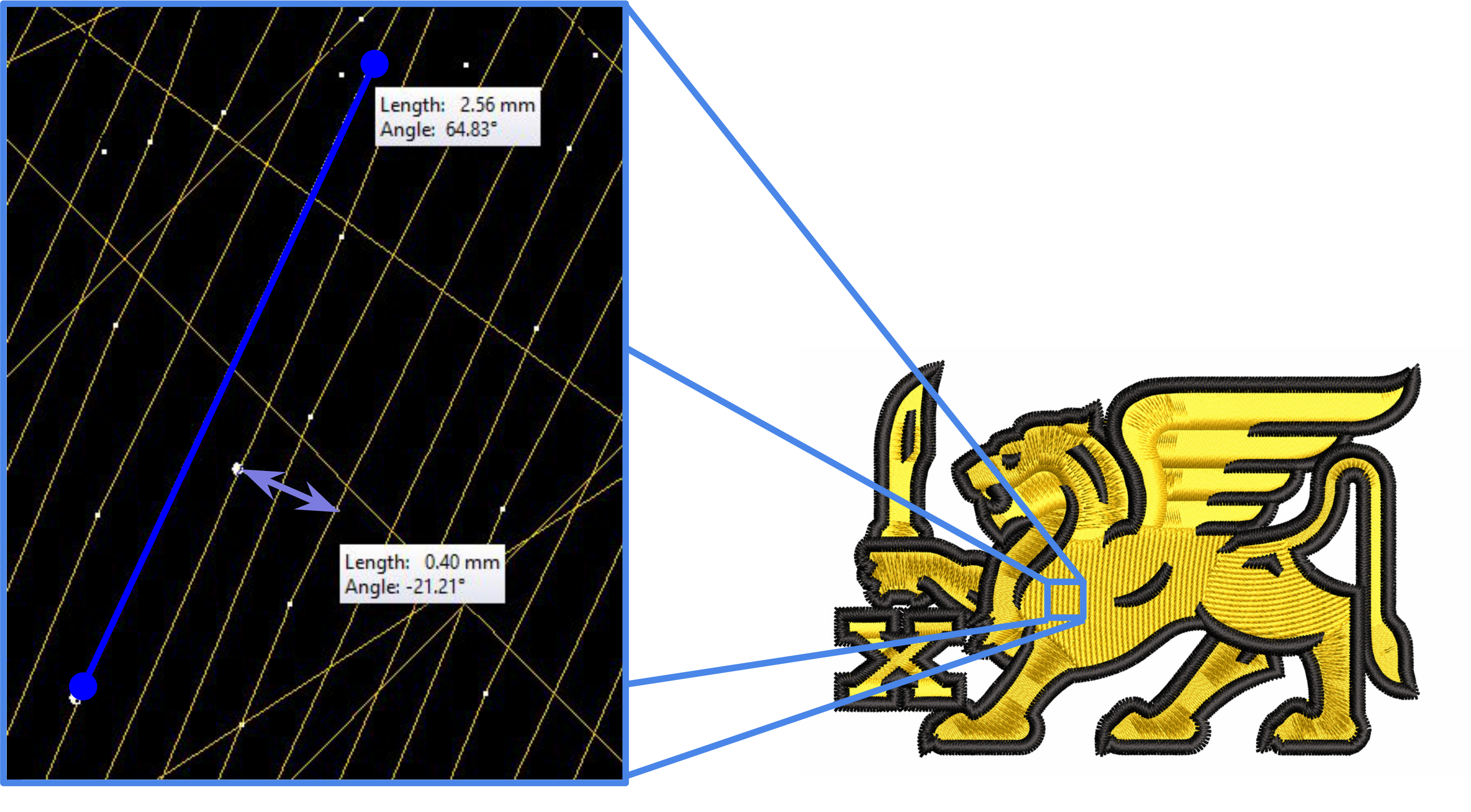 Fill Angle, Density, and Stitch Length - Winged Lion (3)