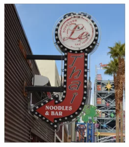 Updated Thai noodles and bar sign