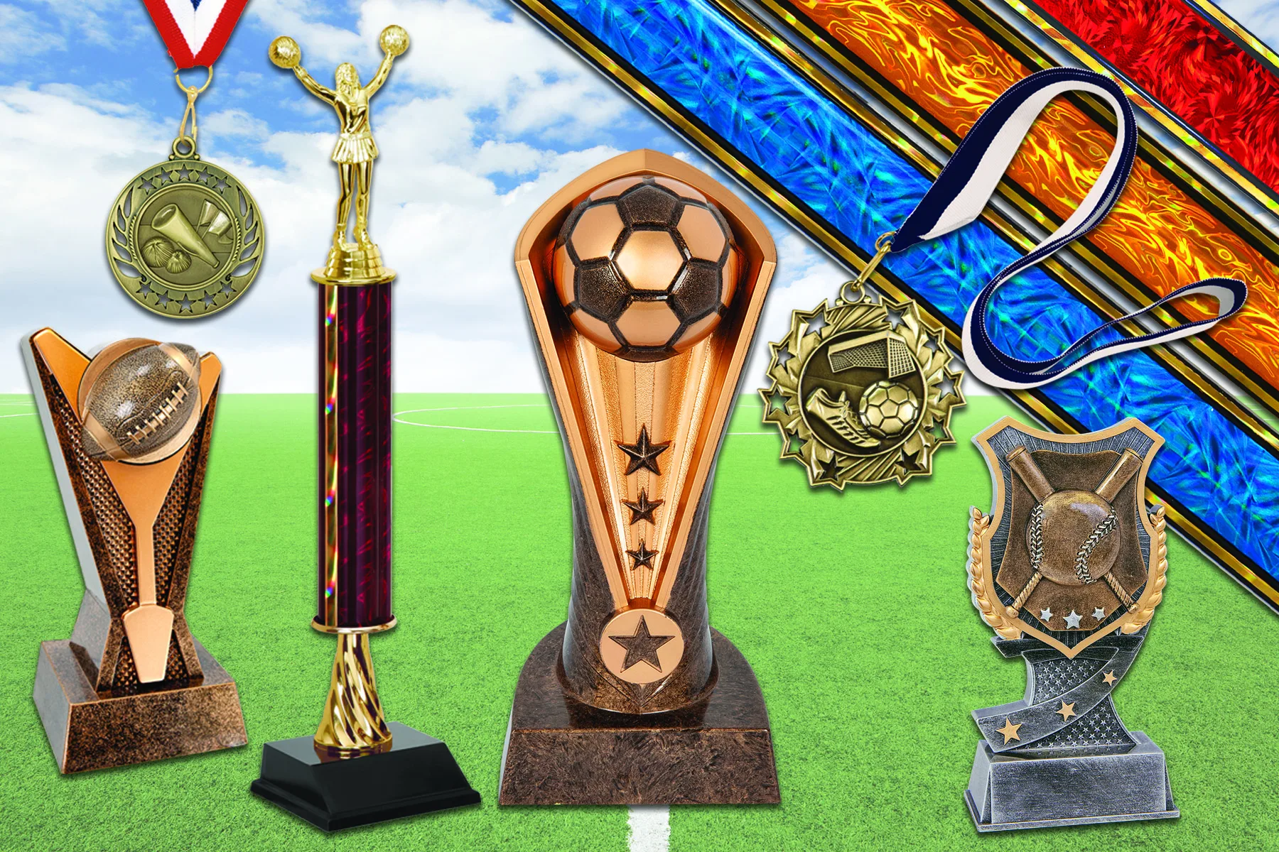 Football Champion Green Ring - American Trophies & Awards