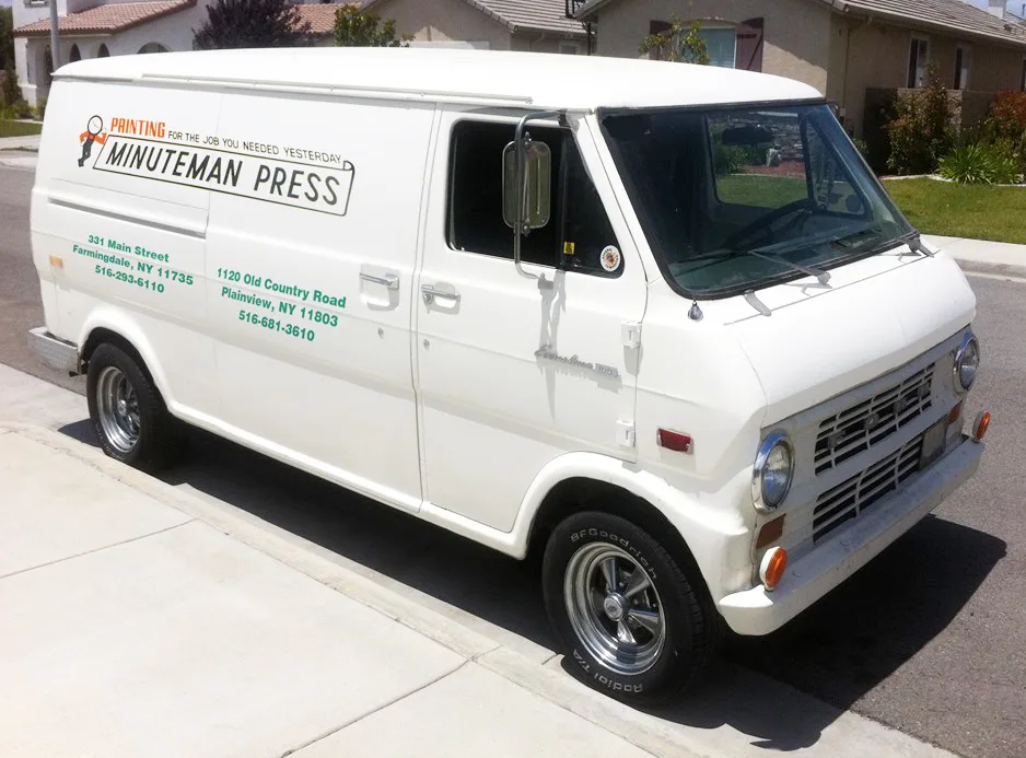 Minuteman Press 50 Years Plainview and Farmingdale Van in 1970s jpg