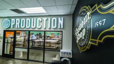 The production area of Signarama Chandler, where the company uses a CNC router on various substrates.