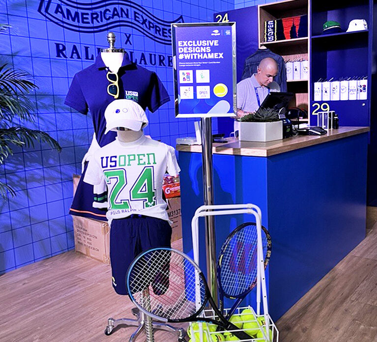 US Open Point of Purchase Personalized Apparel Roland DGA e1725639215715