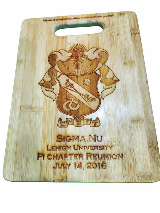 Academic Heraldry engraved on a wooden cutting board 2 1