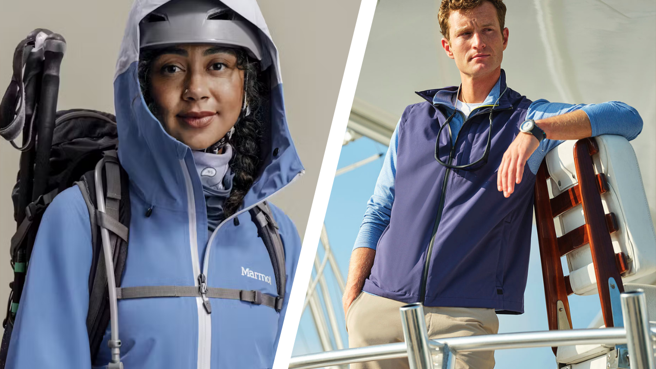 Left: Image credit Marmot; Right: Image credit vineyard vines