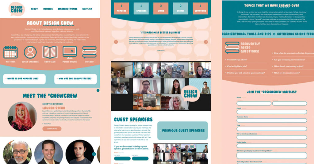 3. Design Chew website spread