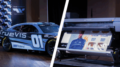roland TrueVIS XG-64 printer and wrapped race car