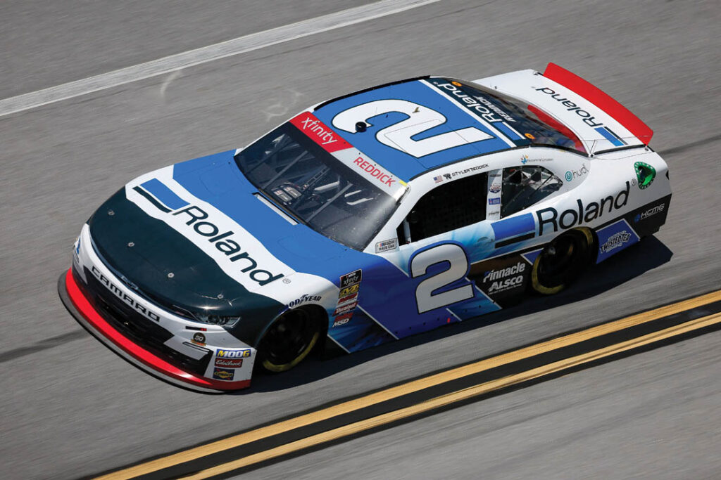 Roland wrapped car driven by RCRs Tyler Reddick when he won the MoneyLion 300 Xfinity Series race at Talladega Speedway on April 27 2019