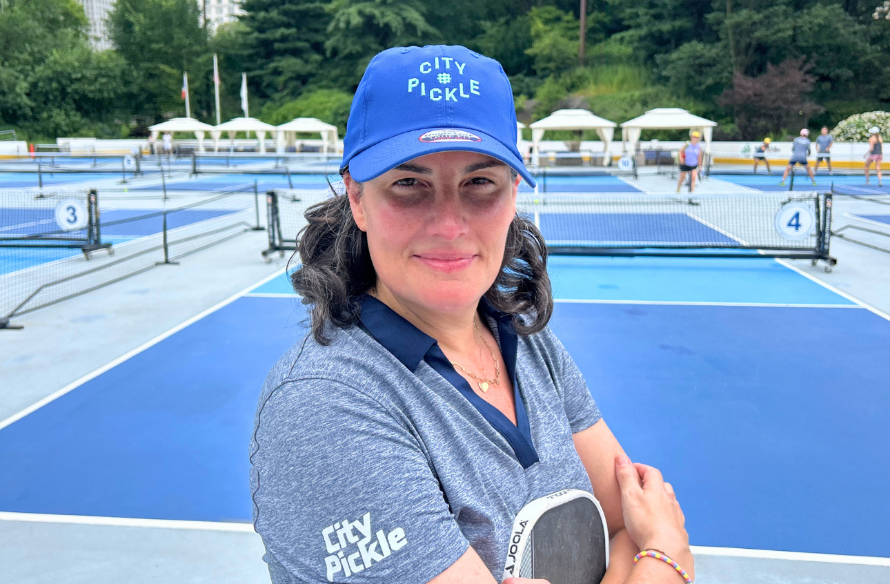 pickleball player wearing citypickle/imperial hat at courts