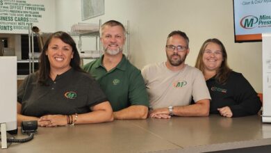 Pictured L-R: Minuteman Press Franchise Owners Carolyn Davidson, Craig Davidson, Christopher Brown, and Lisa Brown at their Salem, Oregon location.