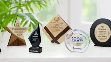 Image courtesy of Crystal D - awards made of a variety of substrates