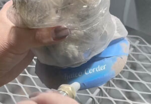 Sandcarving a hard to reach area