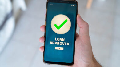 A Loan approved notification on smart phone - equipment