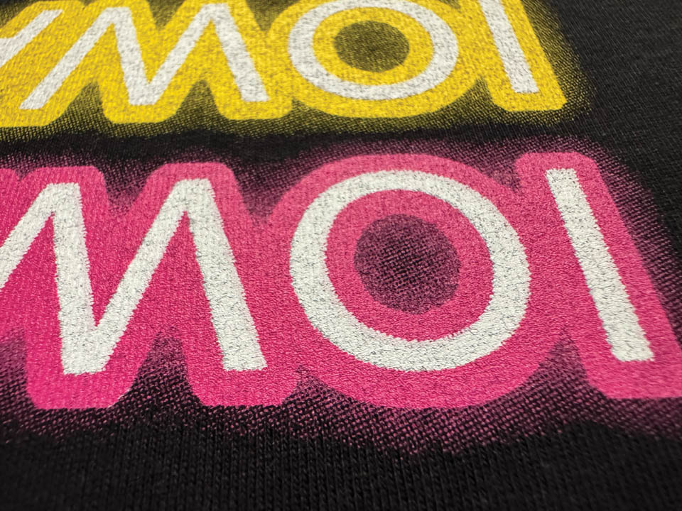 neon screen printed t-shirt text