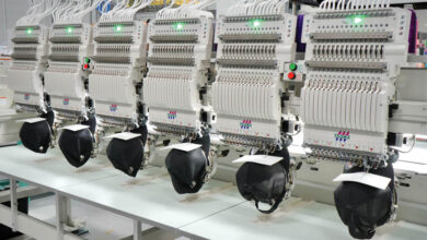 embroidery machines embroidering hats