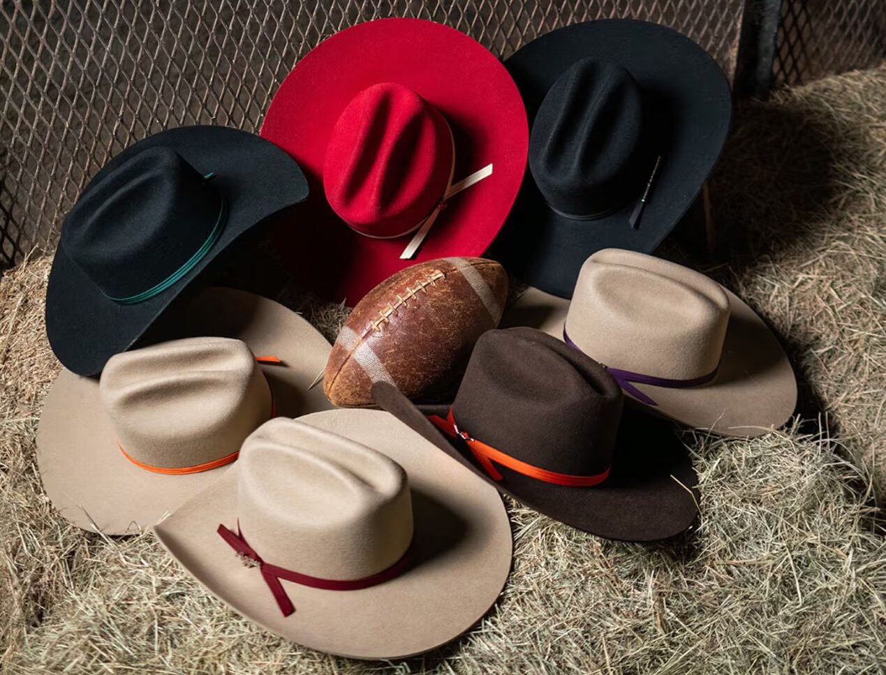Images courtesy of L2 Brands - cowboy hats and football