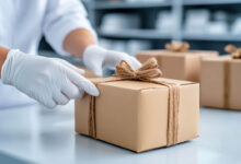 detail success - Packaging gift boxes with care and precision, showcasing attention to detail and craftsmanship