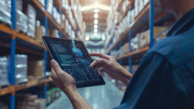 Smart Warehouse,Inventory management system concept. vibe coding