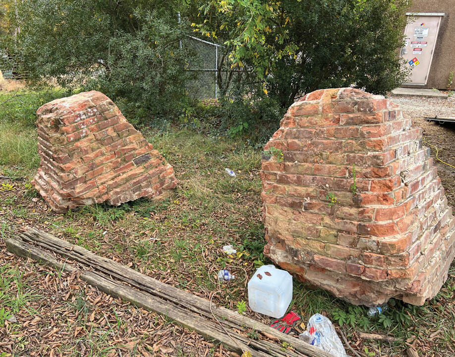Discarded brick structure for secondary signs. Photo taken by Taft Development Group e1765486672938