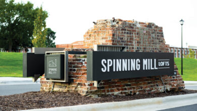 Spinning Mill Lofts monument sign