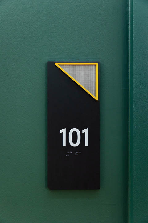 Unit sign. Photo taken by Megan Morales