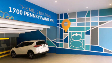 garage mural map graphic