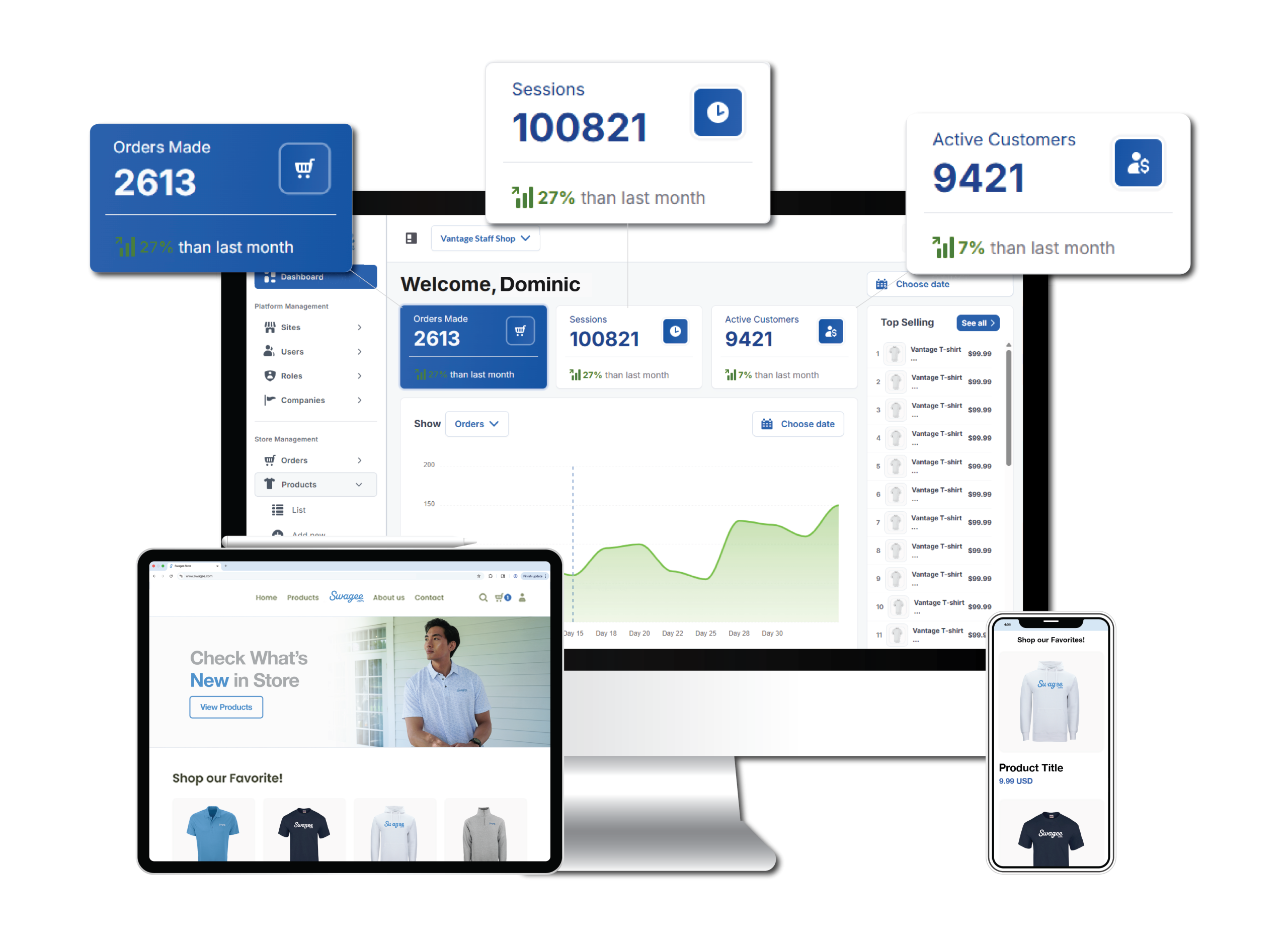 Swagee platform on monitor/screen