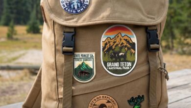 patches on backpack Image credit World Emblem