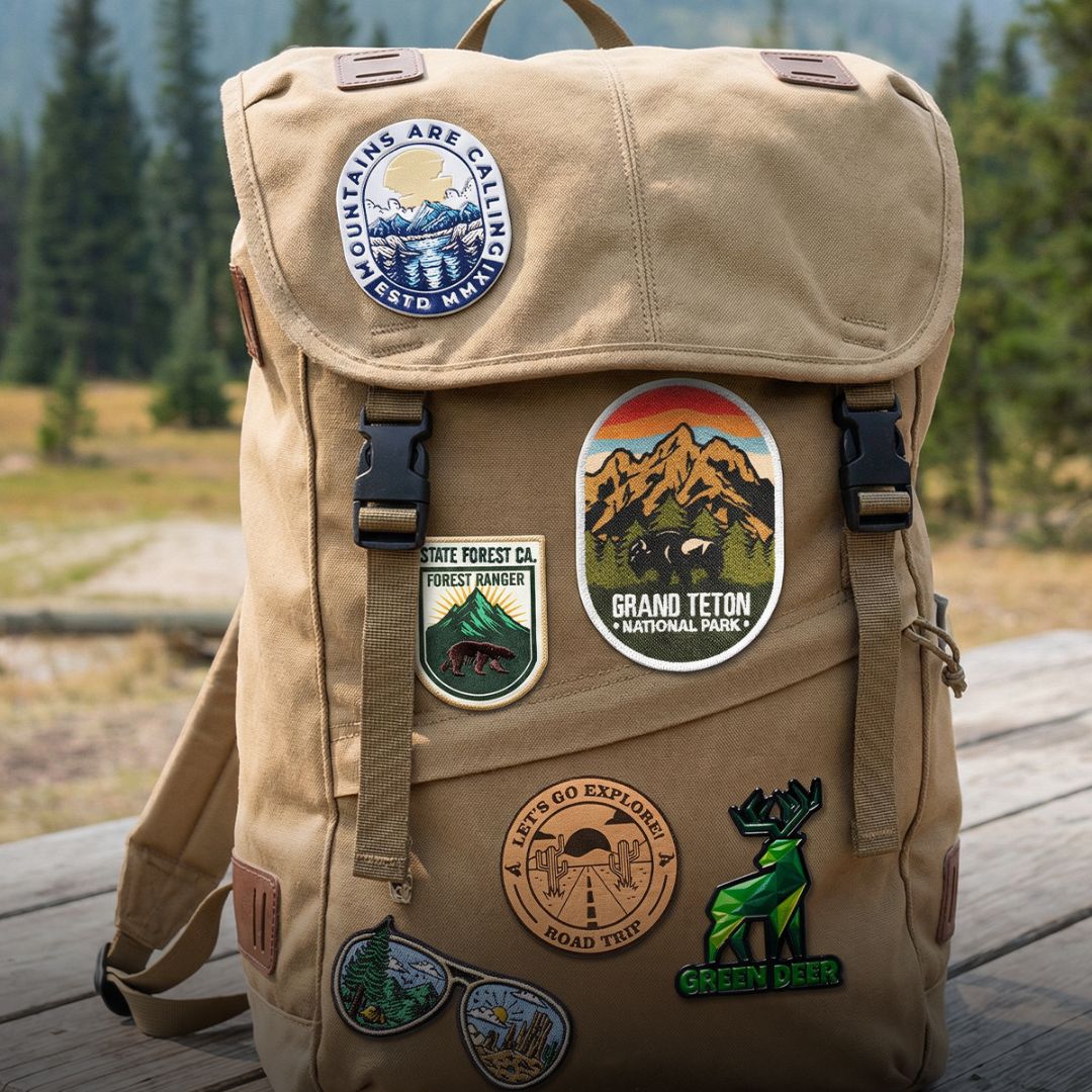 patches on backpack Image credit World Emblem