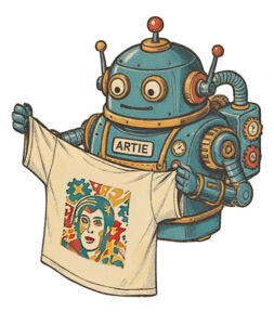 Firefly Use the robot in this picture but have him holding up the tshirt and isolate him from 742474 e1774966019973